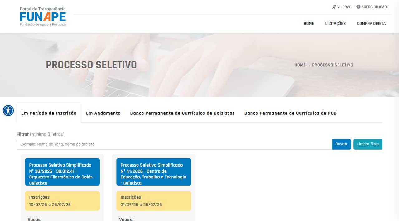 Imagem da publicação: FUNAPE: Processo Seletivo Nº 38/2026 abre vagas para Violoncelo e Violino na Orquestra Filarmônica de Goiás (inscrições até 26/07)