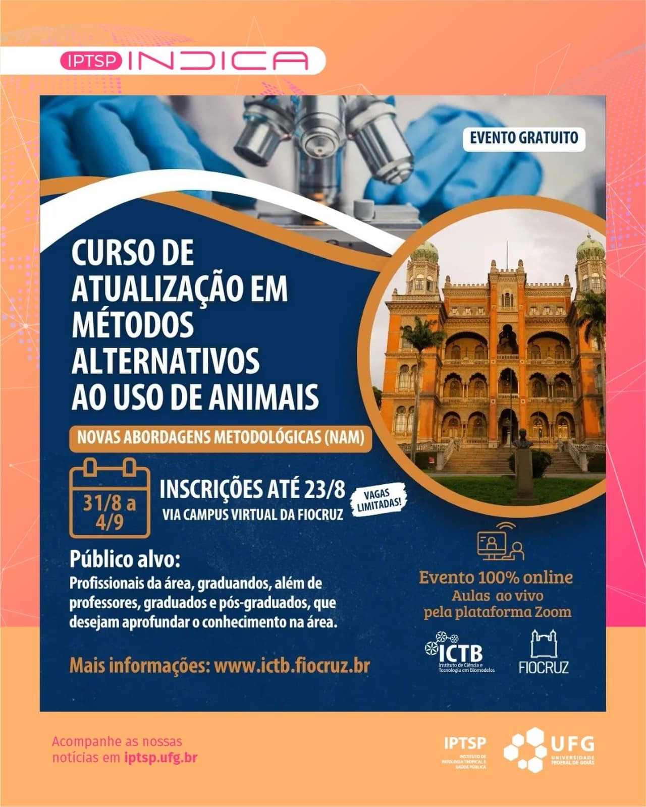 Imagem da publicação: Curso de Atualização em Métodos Alternativos ao Uso de Animais na Fiocruz