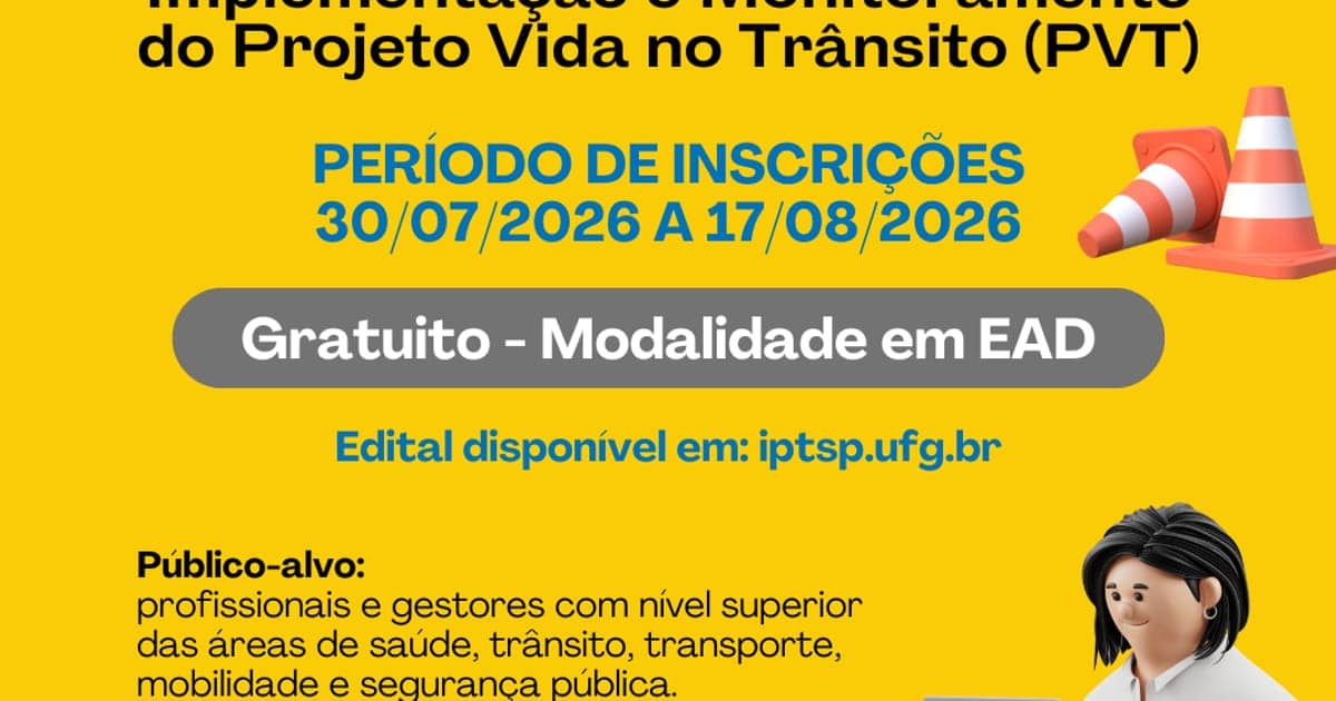 Imagem da publicação: Curso EaD Vida no Trânsito: inscrições abertas até 17/08
